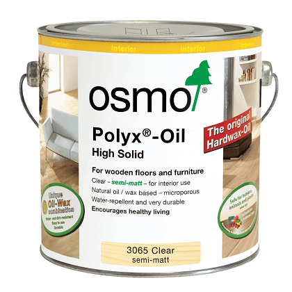 Osmo Polyx Oil can for wooden floors and furniture on a white background
